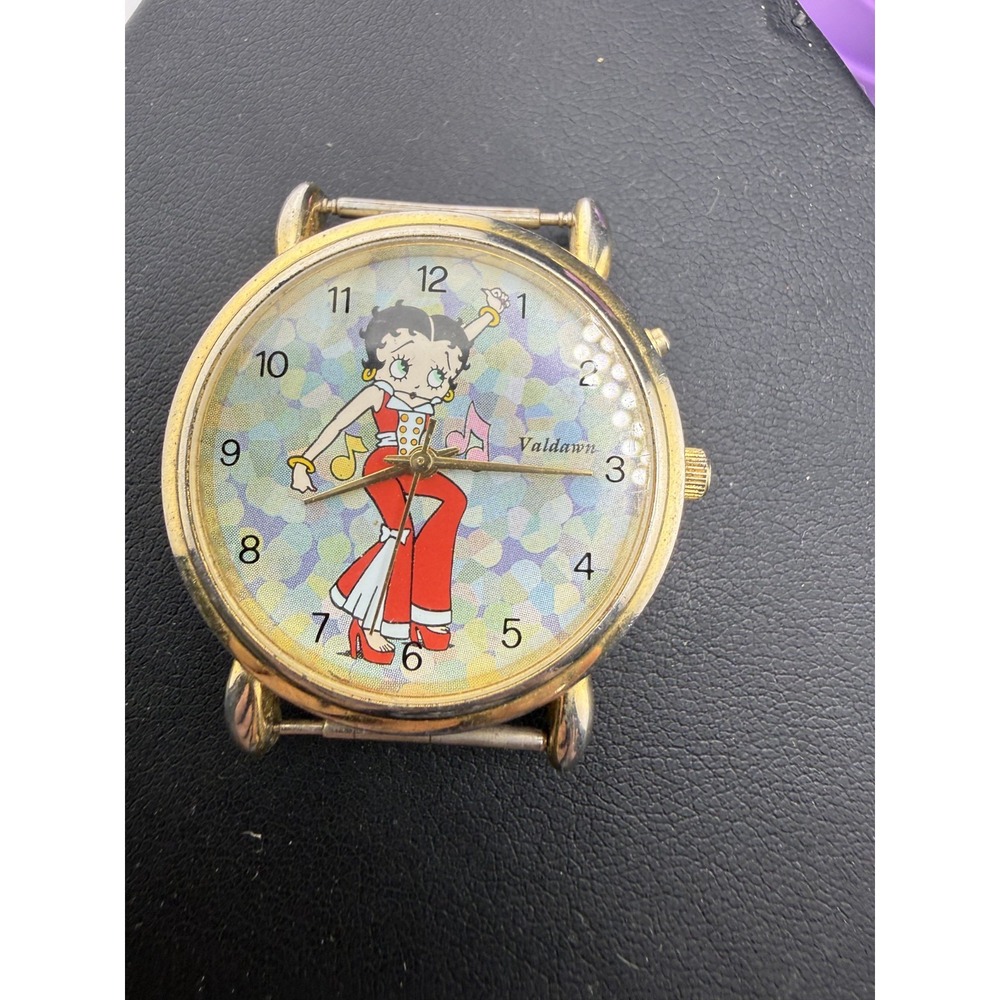 Vintage Valdawn LLC Watch Betty Boop Gold Tone BROKEN FOR PARTS Signed READ